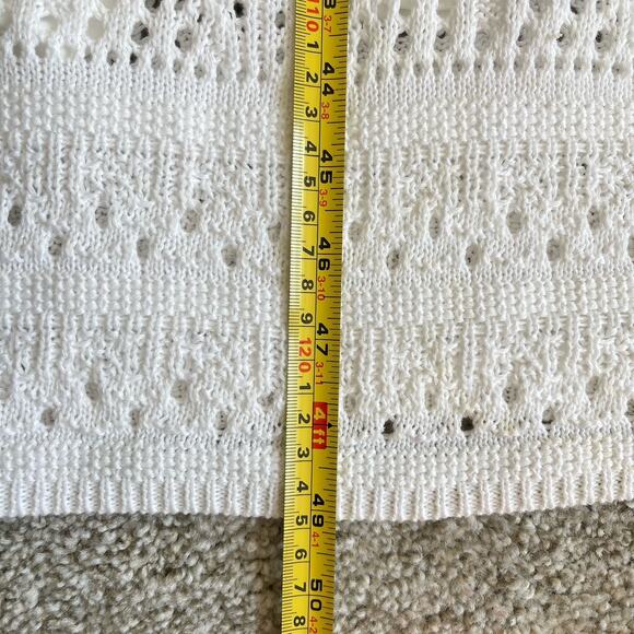 Lulus White Crochet Tie Shoulders Strap Midi Dress Size Medium Resort Coastal - Picture 14 of 14